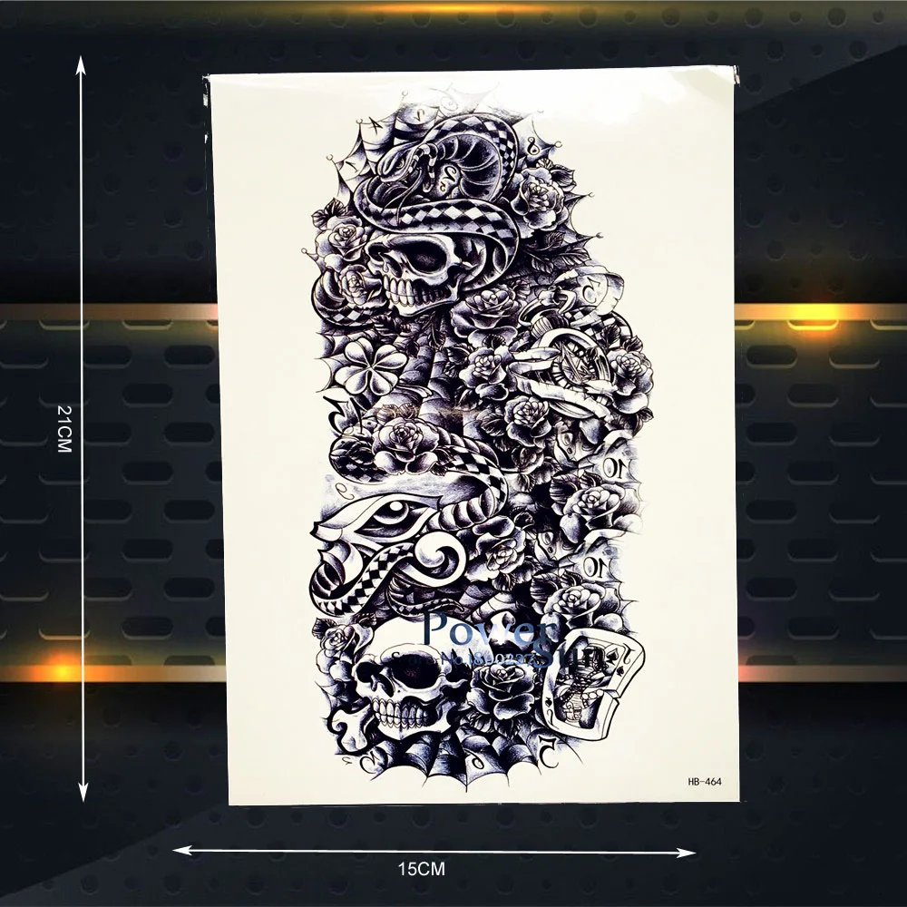 Водостойкая искусственная Татуировка от сглаза наклейки на стену с рукавом для