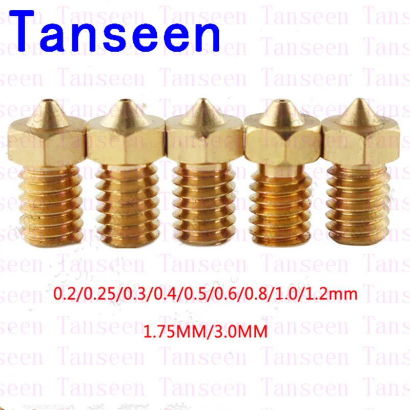 1 шт. Латунное сопло 0 2 25 3 4 5 6 8 мм для 3d V5 V6 j головки hotend 75 экструдер печати