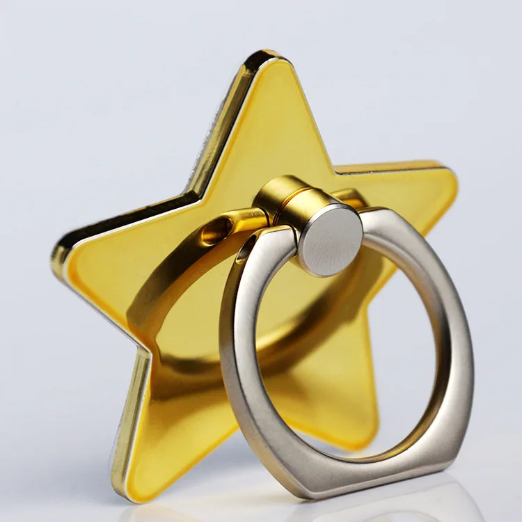 360 градусов Металл пятиконечная звезда крест дизайн палец кольцо мобильный