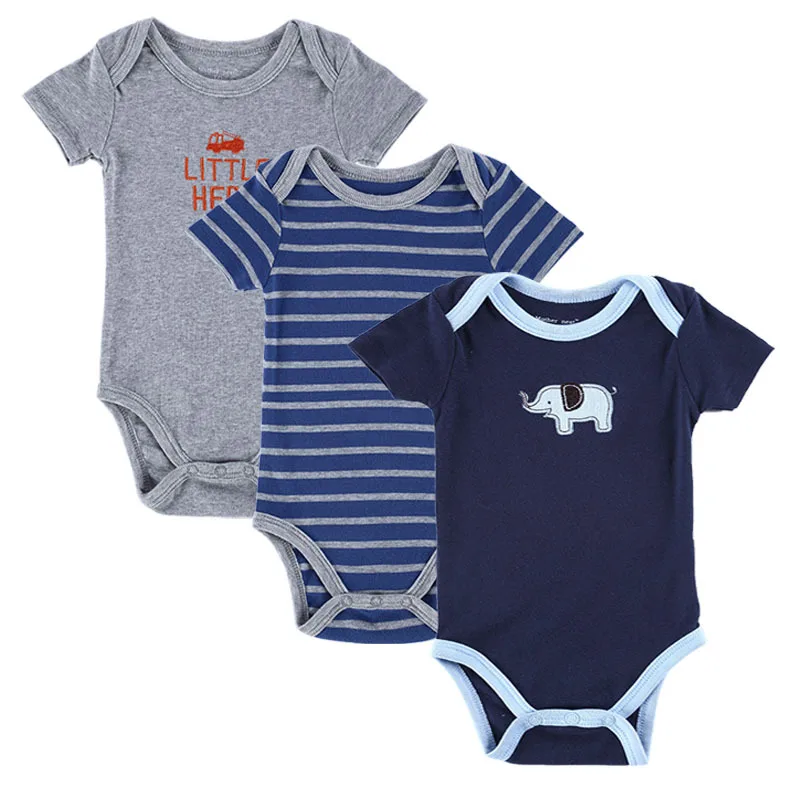 Розничные roupa INFANTIL новорожденных Baby Rompers 3PCS / LOT Короткие рукава Мультфильм целом