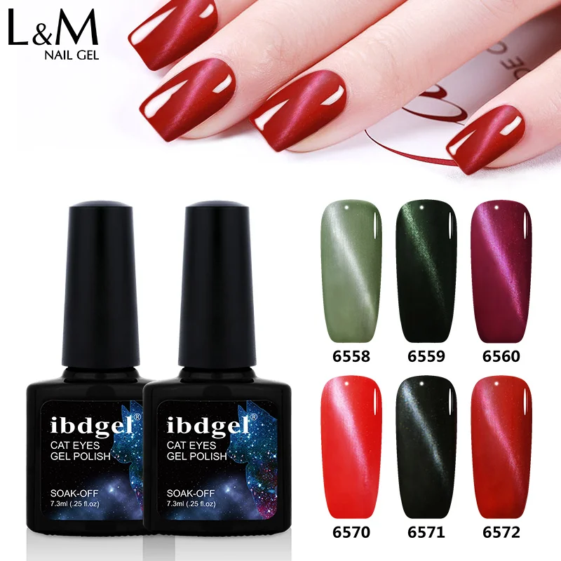 

3 pcs/Lot ibdgel Cat's Eye 7.3ml Soak Off UV Gel Nail Gel Polish Cat Eyes Set Magnetic Color Gel Varnish