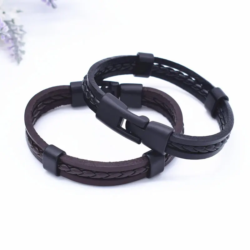 Новый дизайн 2017 индивидуальный плетеный шнур и браслет из натуральной кожи