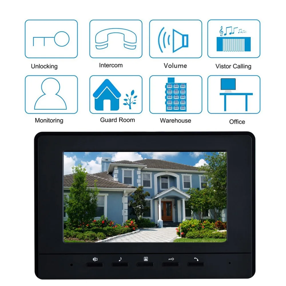 6-12 Units Apartment Video Intercom System 7 Inch Monitor Video Door Phone Intercom System Wired  Home Video Doorbell kit