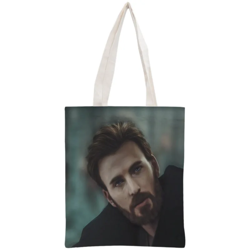 Custom Chris Evans Tote Bag Reusable Handbag Women Shoulder Foldable Cotton Canvas Shopping Bags | Багаж и сумки