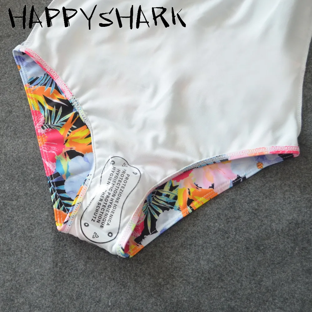 Новинка 2018 женские купальники HAPPY SHARK винтажный слитный купальник с цветочным