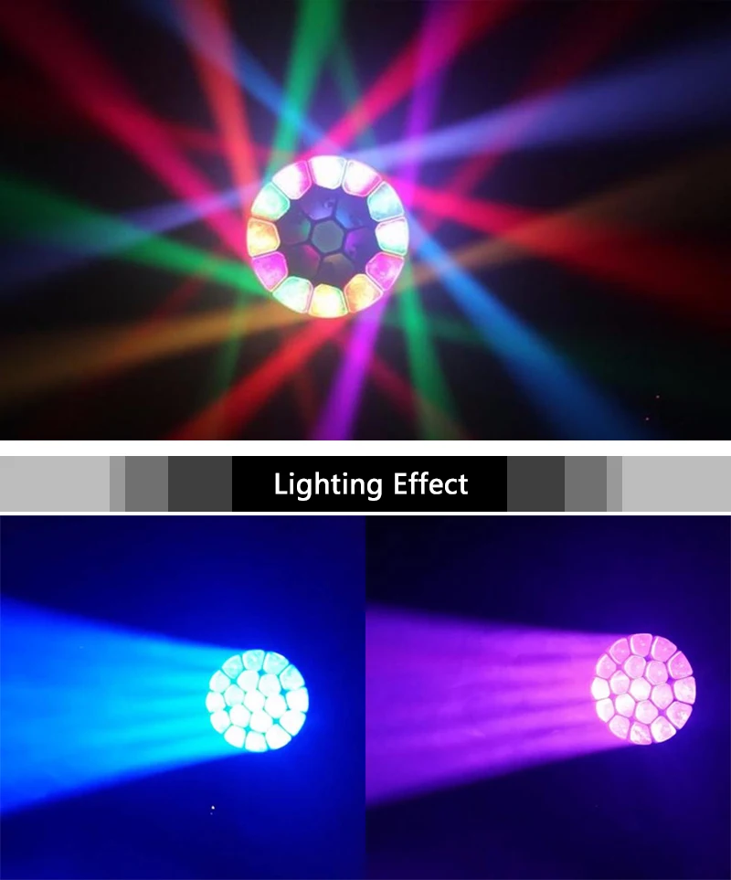 Новые Большие светодиоды глаз пчелы движущаяся головка zoom функция DMX 512 мыть свет RGBW 4в1 19x15 Вт свет с эффектом луча вечерние/бар/DJ/Освещение сцены