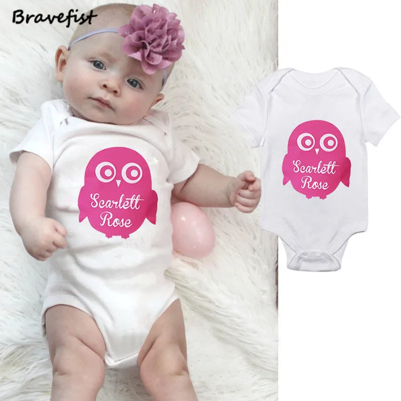 

Newborn Baby Boy Girl Clothes Short Sleeve Cotton Romper Jumpsuit Clothes Outfits 0-24M Pink White Summer Children Owl Outwear