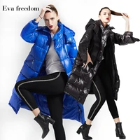 winter british style good quality 95 real duck down coat female hooded longer thicker warm down coat wq403 fit 20 dropship