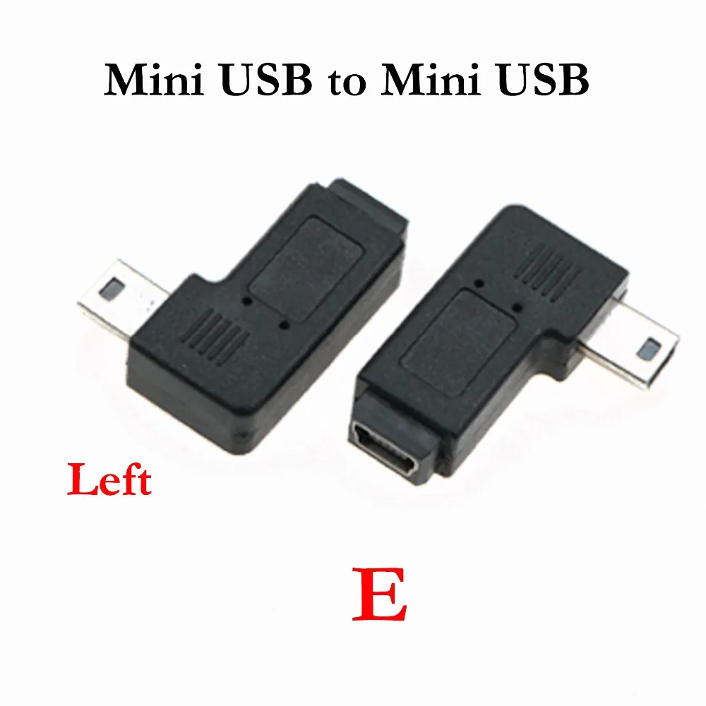 

JCD Mini USB 5pin Female to Micro USB Male Data Sync Adapter Plug Micro USB To Mini USB Connector 90 Degree Left & Right Angled