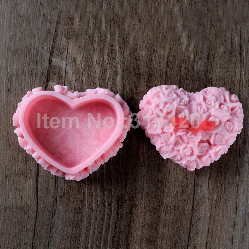 3D Soap Mold Heart Shape Homemade Dressing Case Silicone Candle Molds | Дом и сад
