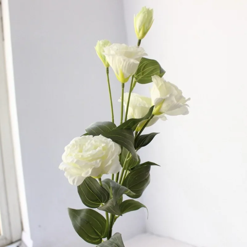03 6 голов/Букет Eustoma искусственные шелковые цветы для дома окно аксессуар для балконов украшения поддельные Флорес фотографии фоны - Цвет: 03