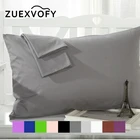 Чехол для подушки из чистого хлопка, 2 шт., 70*70 50*70 50*75, однотонный декоративный чехол для подушки, постельное белье для отеля, свадьбы, серый, белый