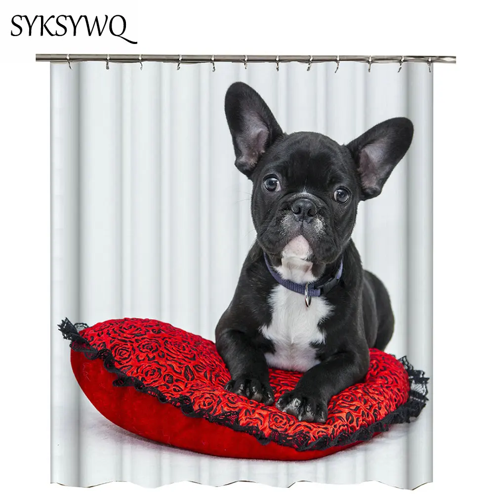 Декоративная занавеска для душа в ванную комнату собака 2018 Новое поступление