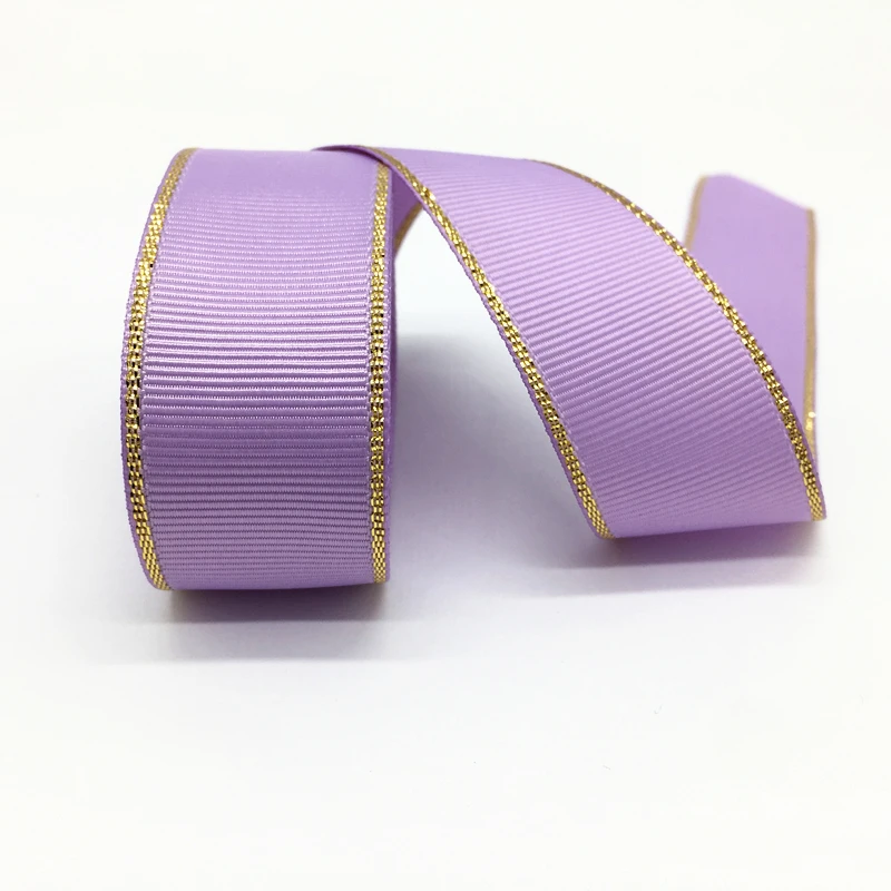 Light Purple 5 ярдов "(25 мм) Ленты для свадебного украшения золотой металлик корсажная лента для кромки ленты подарочная упаковка банты для волос DIY Рождественская лента - Цвет: Light Purple