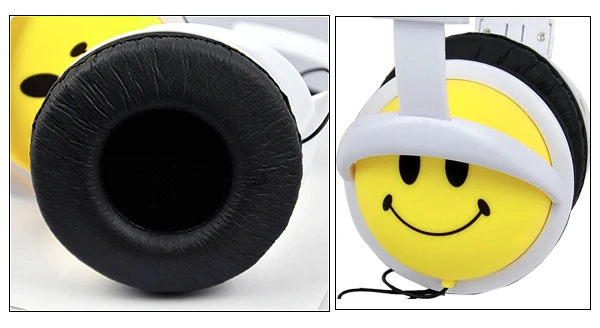 Новая мода и милый стиль улыбка лицо наушники гарнитура для компьютера MP3 psp DJ