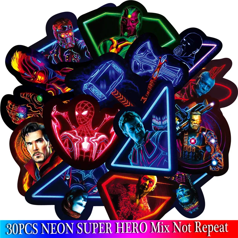 30PCS 2019 Spider Man Poster Marvel Stickers Sets Cartoon Anime Sticker For Laptop Fridge Phone Guitar Super Hero Pack | Игрушки и хобби
