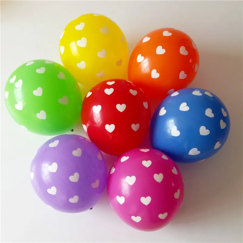 

2017 New candy colored heart balloons 30/50 /100pcs 12inch 2.8g printing latex ballon wedding happy Brithadys decoration toys