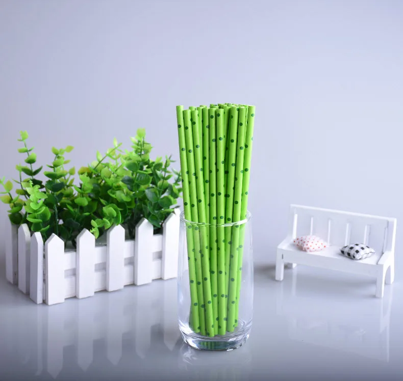 25 шт милое в горошек бумажные соломинки для детей день рождения Свадебные