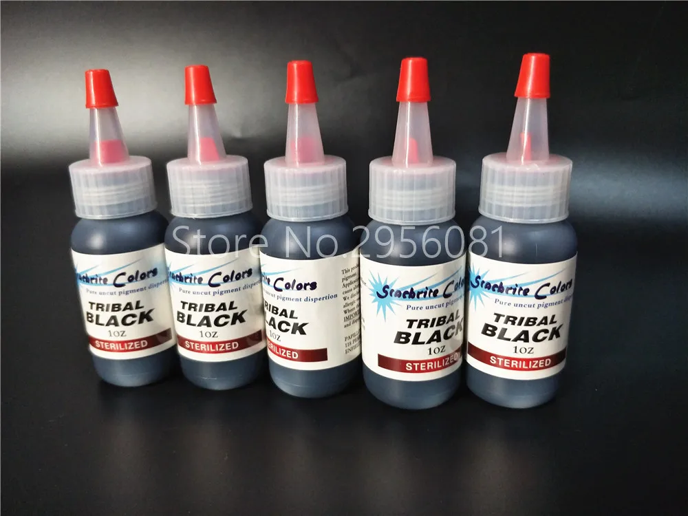 

5pcs Tribal black colors permanent makeup pigment tattoo ink 30ml/bottle(1OZ) paint set for body makeup tattooing