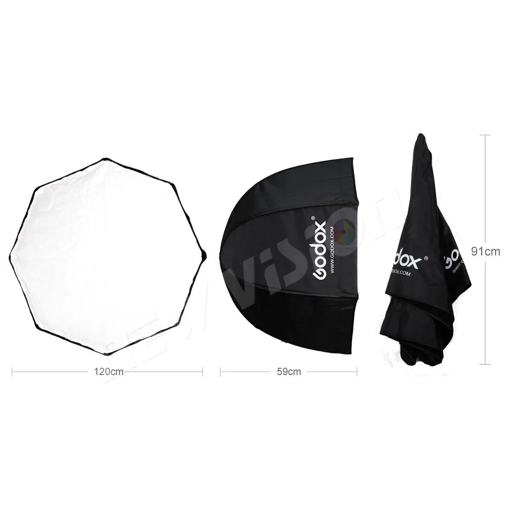 Godox портативный 120 см/47,2 дюйма восьмиугольный зонт для софтбокса Brolly отражатель для студийной стробоскопической вспышки