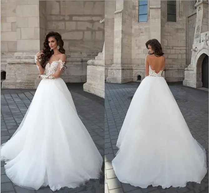 Vestido de noiva зимнее платье Свадебные вечерние аппликации Цвет белый слоновая кость