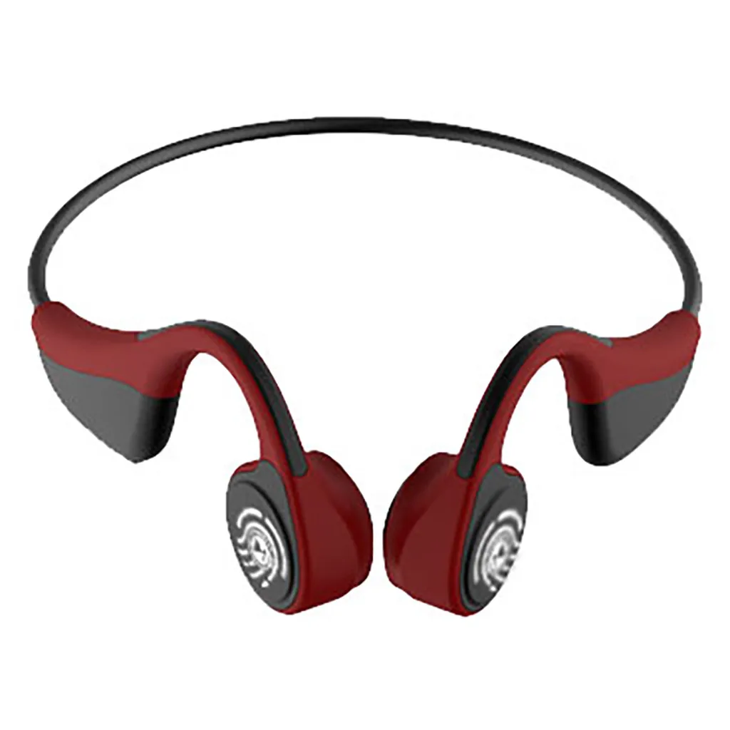 RD Беспроводная гарнитура V9 Bluetooth 5,0 с костной проводимостью, Высококачественная гарнитура для передачи звука и движения - Цвет: RD