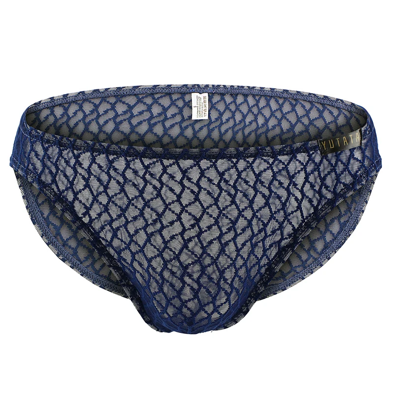 Мужские прозрачные трусы сексуальное нижнее белье с прозрачной кружевной сеткой