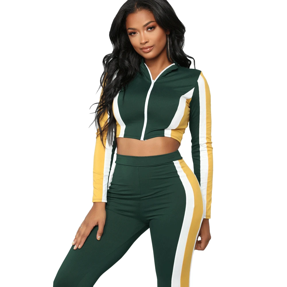 Женский комплект в стиле пэчворк с цветным блоком повседневный топ длинными