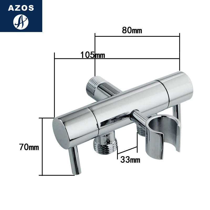 Azos биде кран под давлением разбрызгиватель головы латунь хром холодной воды две
