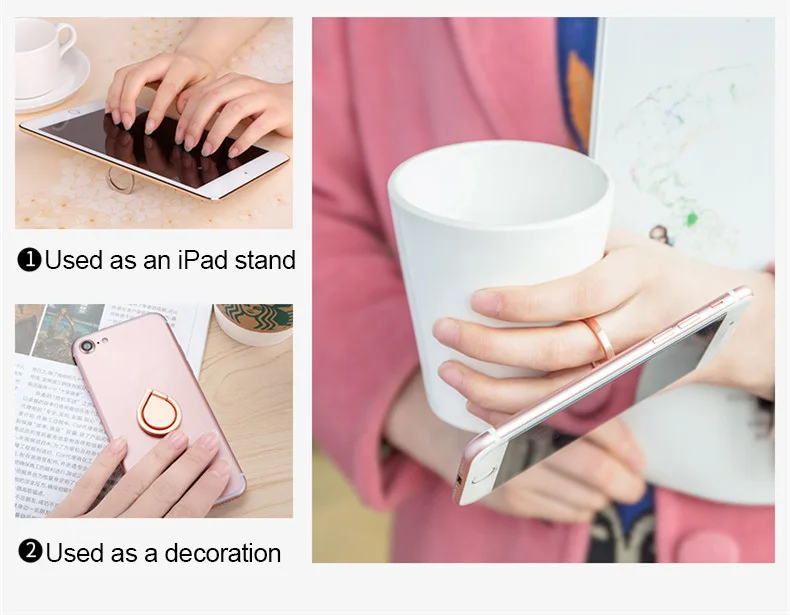 

WSSHE Finger Grip Ring Zinc Alloy Ring Stand Kickstand Metal Phone Grip Ring Holder for iPhone & Tablet & all Smart Phone