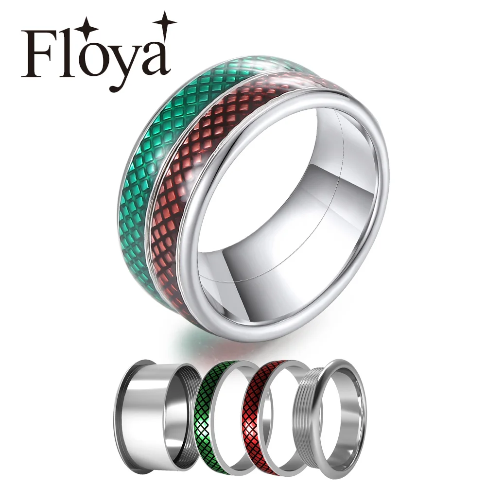Floya Stackable Ringen для женщин вращающееся обручальное кольцо из нержавеющей стали