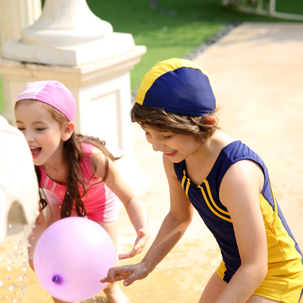 Купальник для девочек розовый UPF 50 + UV Цельный купальник с шапочкой детский