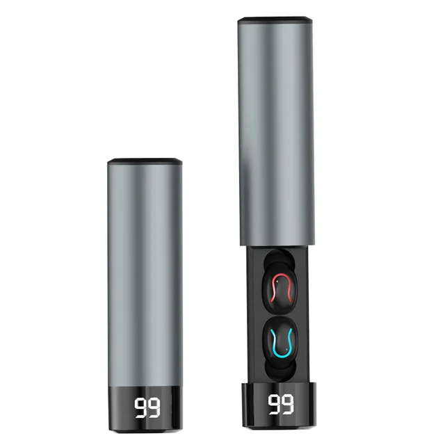 Q67 TWS беспроводной Bluetooth 5,0 футляр для наушников цифровой дисплей спортивные стерео наушники гарнитура внешний аккумулятор для iphone xiaomi HBQ Q32 - Цвет: Bulb Gray N BOX