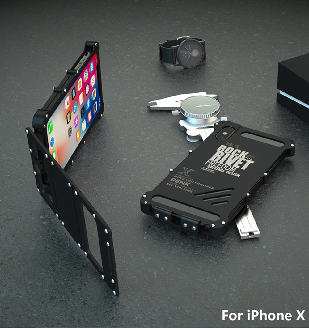360 градусов металлический многофункциональный чехол для телефона для iPhone 6 7 8 6s Plus роскошный флип-чехол для телефона для iPhone X XS чехол для телефона