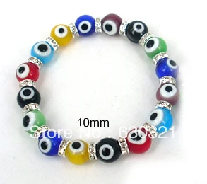 Женский браслет 10 мм со стеклом lucky evil eye подарок для детей и девушек бесплатная