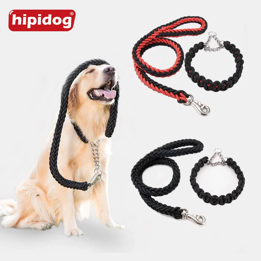 Hipidog большой собаки Поводок для воротник набор 8 прядные веревки металла P