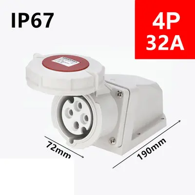 32A IP67 водонепроницаемая электрическая промышленная розетка 3P 4P 5P мужской/женский Промышленный разъем - Цвет: Золотой