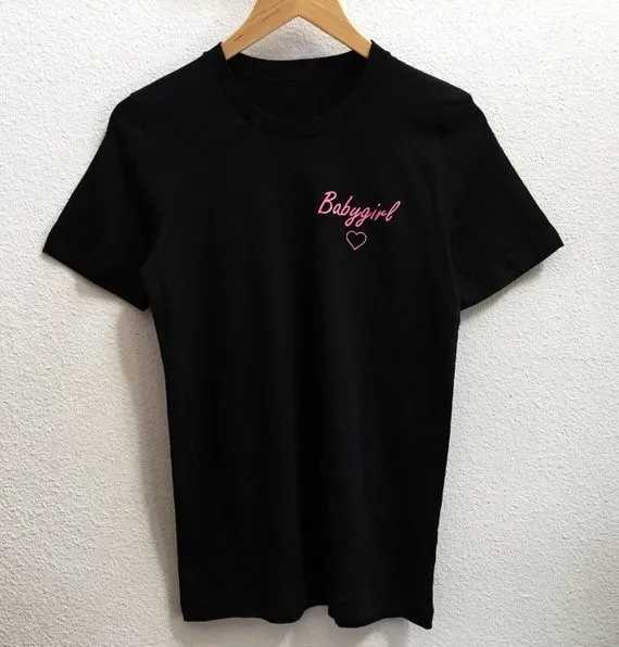 Футболка Sugarbaby Babygirl розовая с графическим принтом Tumblr для девочек модные