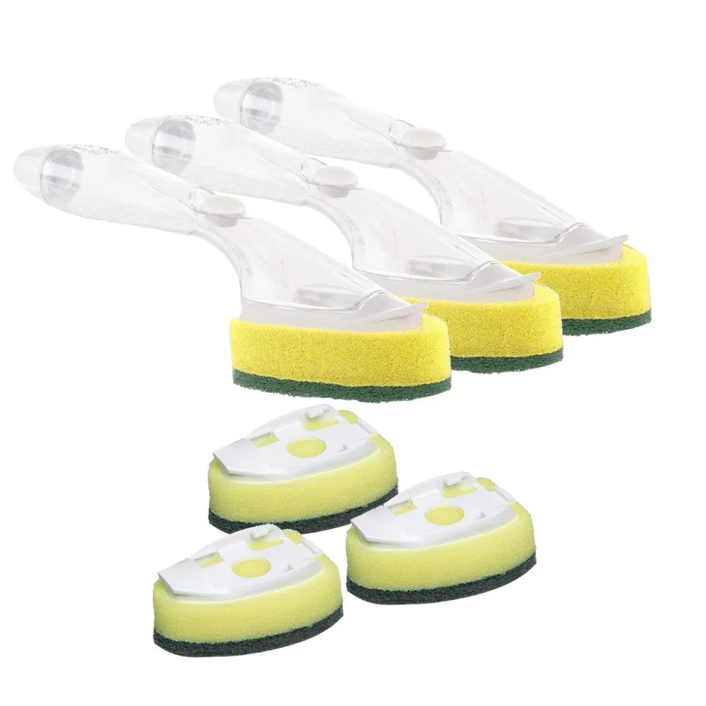 

Household Cleaning Brushes Sponge Hand Useful Brush High Quality (2 Dishwands and 6 Refill Replacement Heads) Quicksand s07
