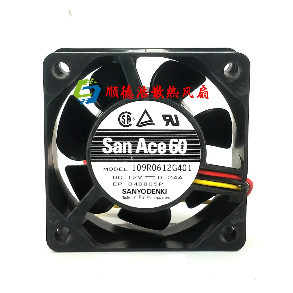 Sanyo Denki 109R0612G4D01 DC 12V 0.24A 60x60x25 мм 3 Провода Сервер вентилятор охлаждения|Кулеры и