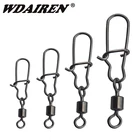 WDAIREN 50 шт.лот, рыболовный соединитель, вращающийся вертлюг с симпатичной защелкой, коробка для рыболовных снастей из нержавеющей стали WD-369