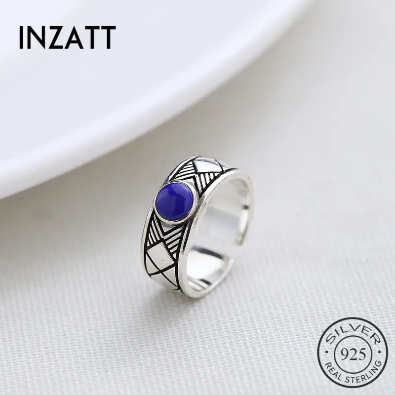 Женское винтажное ажурное кольцо INZATT круглый камень из серебра 925 пробы с