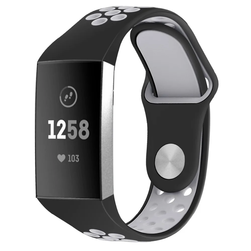 Мягкий силиконовый ремешок для часов с воздушными отверстиями Fitbit Charge 3 сменный