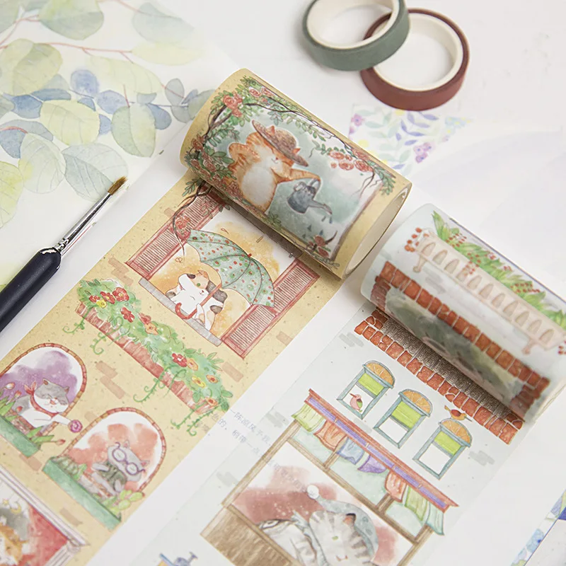 Специальные чернила 70 мм Широкие городские статуэтки котов васи лента DIY