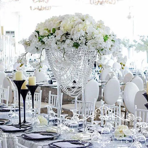 

31.5 Inches Tall Wedding Crystal Centerpieces Metal Flower Chandeliers Acrylic Flower Stand Table Centerpiece Aisle Road Lead