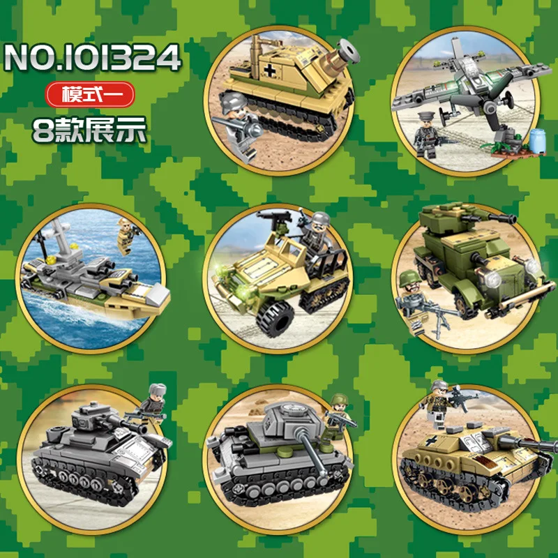 1061pcs 8in2 24ways to play Children's building blocks toy Compatible Legoingly city Military series figures Bricks best gifts | Игрушки