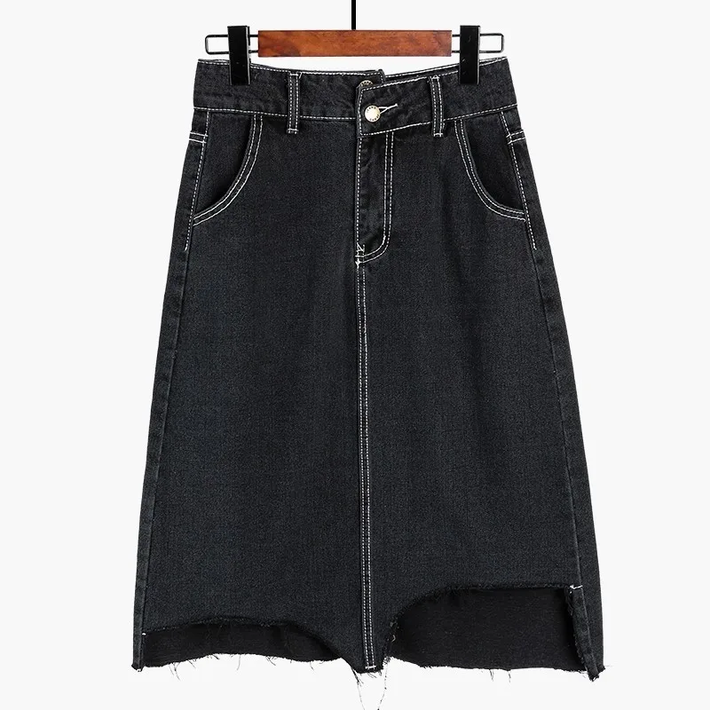 Sexy High Waist Cowboy Skirts Blue Bodycon A-line Jean Skirt Women Summer Knee-Length Denim | Женская одежда