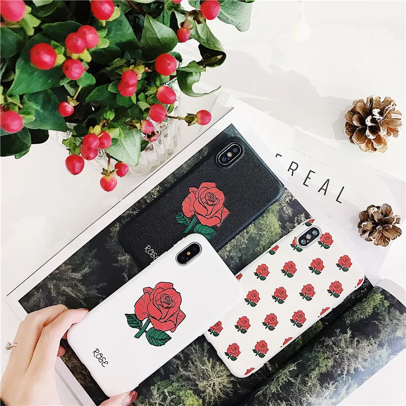 Fashion Italy Brand Soft Case for iPhone 8 Coque Funda XS MAX X XR 6 6S 7 Plus Relief Rose Love Couple Luxury Cover |