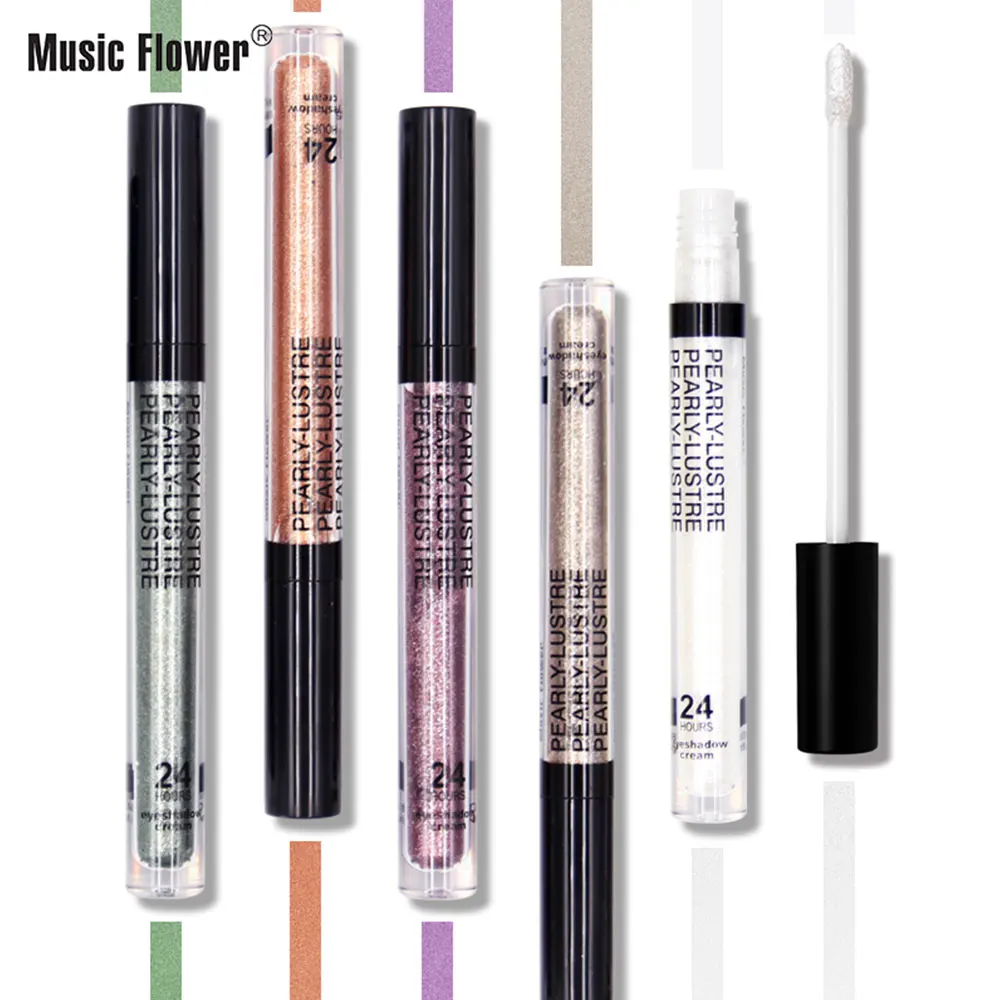 Музыка цветок блеск Водонепроницаемый Жидкий тени для век 8 видов цветов золото
