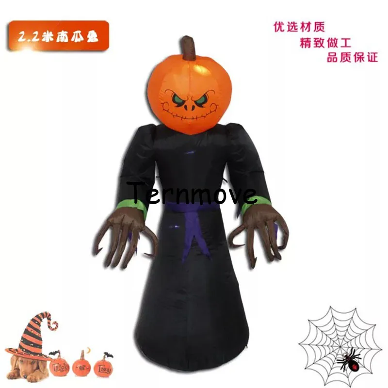 Гигантский лужайка освещение Хэллоуин надувные тыквы на дне LED освещенные